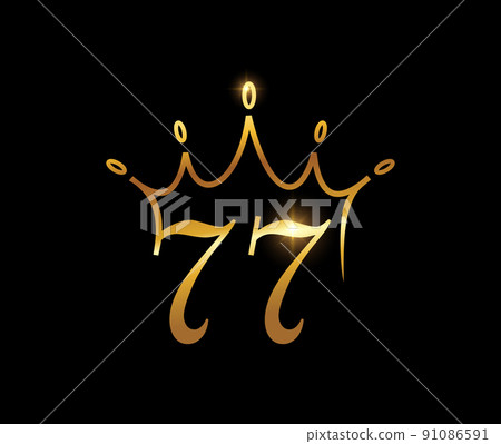 Golden Luxury Crown Monogram Number 77 Golden Luxury Crown Monogram Number 77 91086591
