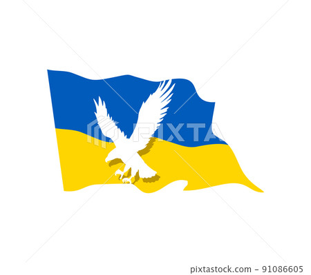 Flying Eagle for Stand with Ukraine flag Sign Flying Eagle for Stand with Ukraine flag Sign 91086605