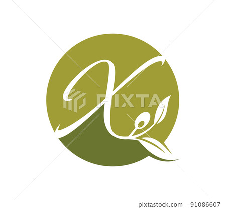 Grape Vine Monogram Initial Logo Letter X 91086607