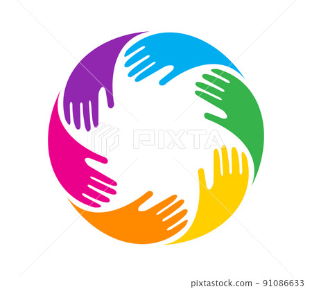 Circle Multicolor Diversity Hands Vector Sign Circle Multicolor Diversity Hands Vector Sign 91086633