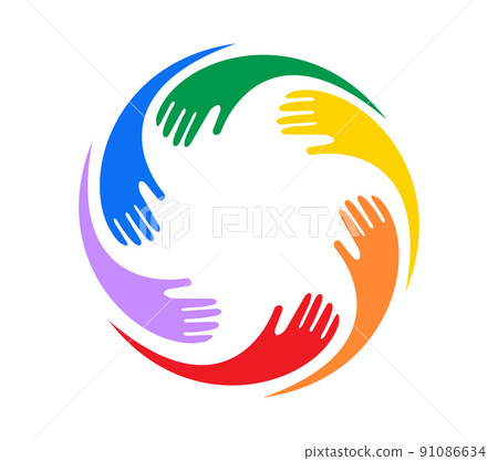 Circle Multicolor Diversity Hands Vector Sign Circle Multicolor Diversity Hands Vector Sign 91086634
