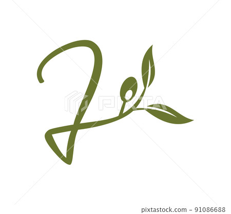 Alphabet Grape Vine Monogram Initial Logo Letter J 91086688