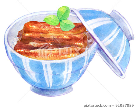 Watercolor illustration Unaju Unadon Watercolor illustration Unaju Unadon 91087089