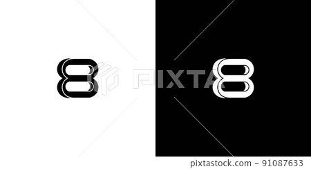 Unique and modern number 8 logo design 2 91087633
