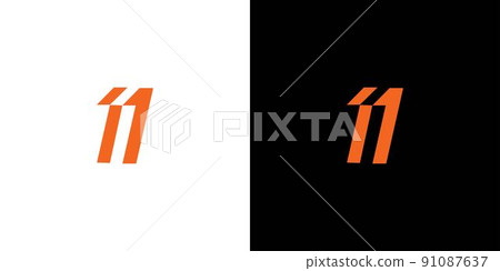 Unique and modern number 11 logo design 91087637