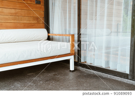 empty bench sofa on balcony empty bench sofa on balcony 91089093