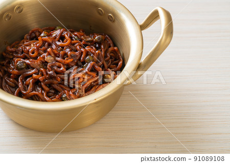 Korean black spaghetti or instant noodle with roasted chajung sauce 91089108