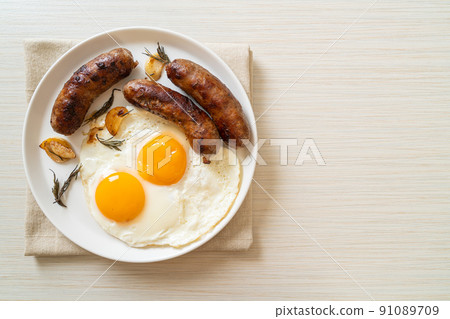 double fried egg with pork sausage 91089709