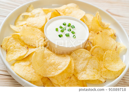 potato chips with sour cream potato chips with sour cream 91089718