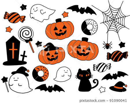 可愛的萬聖節套裝橙色黑色 可愛的萬聖節套裝橙色黑色 91090041