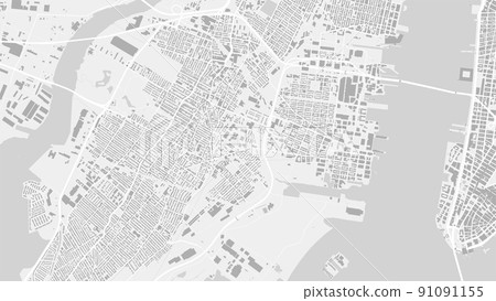 White and light grey Jersey City area vector background map, streets and water cartography illustration. White and light grey Jersey City area vector background map, streets and water cartography illustration. 91091155
