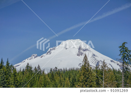 Mount Hood seen from Mirror Lake 91091269