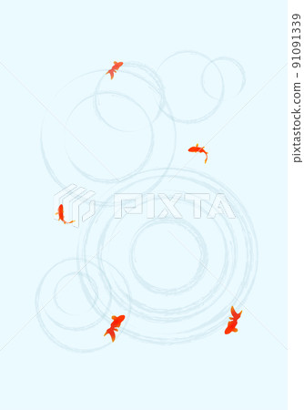 Goldfish ripple summer background material 91091339