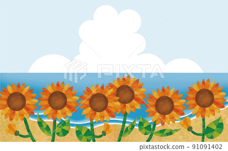 向日葵在夏天開花 3 91091402