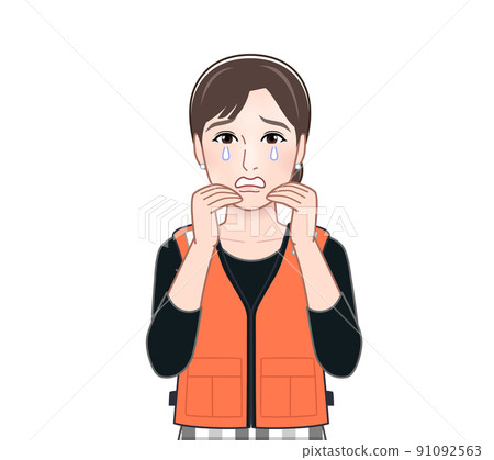 穿著救生衣的年輕女子 穿著救生衣的年輕女子 91092563
