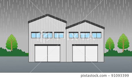 Illustration of a small warehouse Illustration of a small warehouse 91093399