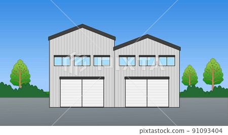 Illustration of a small warehouse Illustration of a small warehouse 91093404
