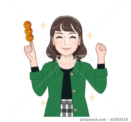 Young woman with dango 91093559
