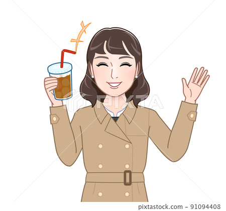 A woman with a fashionable cafe A woman with a fashionable cafe 91094408