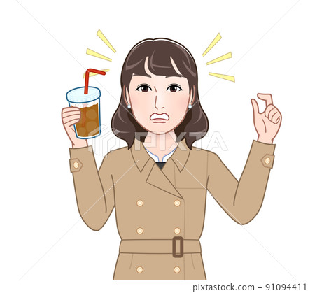 A woman with a fashionable cafe A woman with a fashionable cafe 91094411