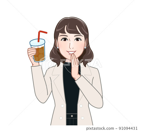 A woman with a fashionable cafe A woman with a fashionable cafe 91094431