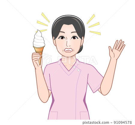 Woman with soft serve Woman with soft serve 91094578