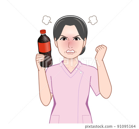 喝碳酸果汁的女人 91095164