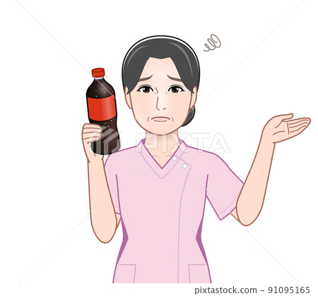 喝碳酸果汁的女人 91095165
