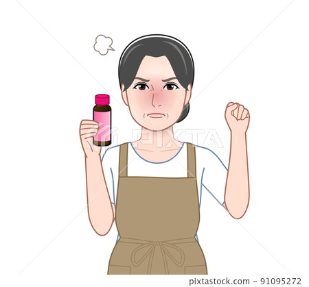 Woman with cosmetology drink Woman with cosmetology drink 91095272