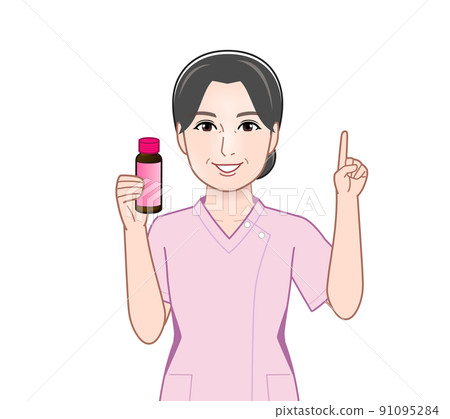 Woman with cosmetology drink Woman with cosmetology drink 91095284
