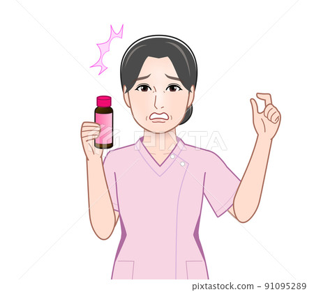 Woman with cosmetology drink Woman with cosmetology drink 91095289