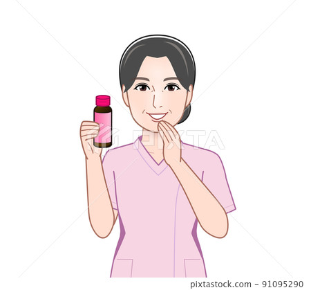 Woman with cosmetology drink Woman with cosmetology drink 91095290
