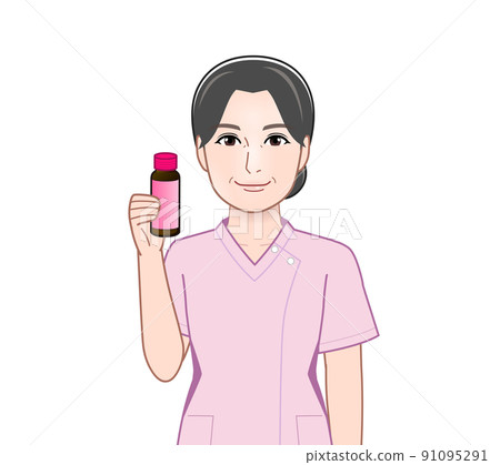 Woman with cosmetology drink Woman with cosmetology drink 91095291