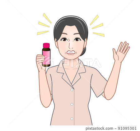 Woman with cosmetology drink Woman with cosmetology drink 91095301