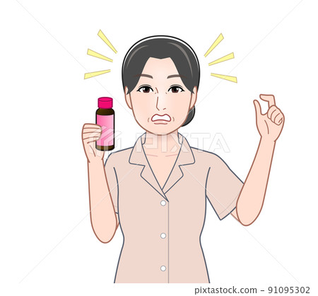 Woman with cosmetology drink 91095302