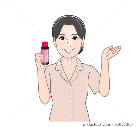 Woman with cosmetology drink Woman with cosmetology drink 91095303
