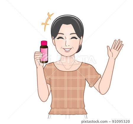 Woman with cosmetology drink Woman with cosmetology drink 91095320
