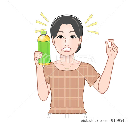 Woman with a bottle of tea Woman with a bottle of tea 91095431