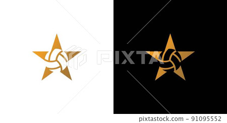 Modern and elegant volleyball star logo design Modern and elegant volleyball star logo design 91095552