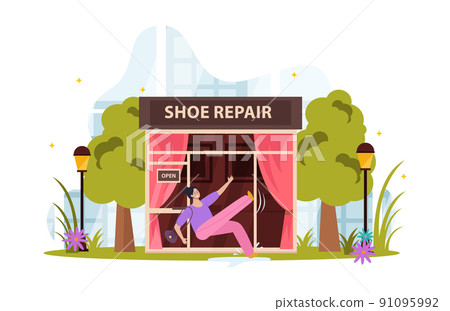 Falling Woman Illustration 91095992