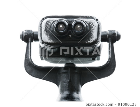 Binocular telescope isolated on white, close up photo 91096125