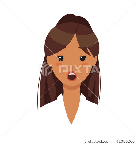 Face of Brunette Office Woman Character in White Blouse Gasping Demonstrating Emotion of Amazement Vector Illustration Face of Brunette Office Woman Character in White Blouse Gasping Demonstrating Emotion of Amazement Vector Illustration 91096266