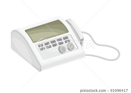 Automated External Defibrillator as Medical Device for Cardiac Dysrhythmias Vector Illustration Automated External Defibrillator as Medical Device for Cardiac Dysrhythmias Vector Illustration 91096417
