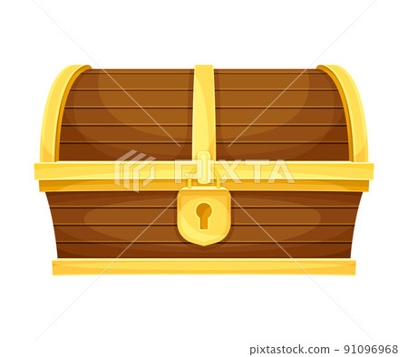 Wooden Chest with Golden Lock as Magical Object and Witchcraft Item Vector Illustration Wooden Chest with Golden Lock as Magical Object and Witchcraft Item Vector Illustration 91096968