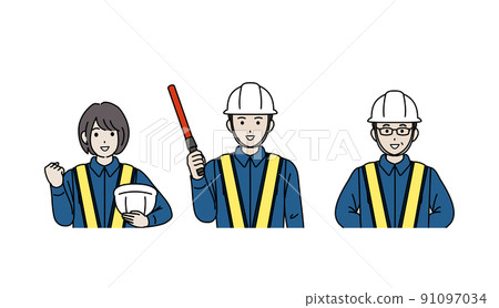 Guardman traffic guidance guards men and women illustration Guardman traffic guidance guards men and women illustration 91097034