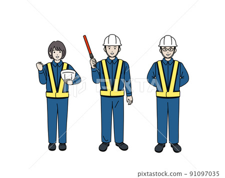 Guardman traffic guidance guards men and women illustration Guardman traffic guidance guards men and women illustration 91097035