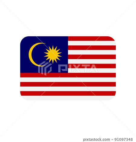 Malaysia flag vector icon on white background Malaysia flag vector icon on white background 91097348