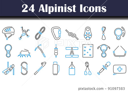Alpinist Icon Set 91097383