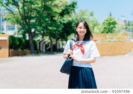 School girls going to school 91097496