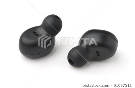 Pair of black true wireless earbuds 91097511